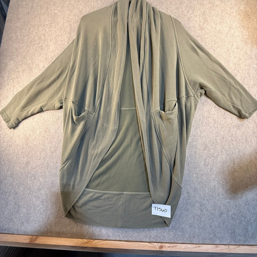 Athleta Pranayama Wrap Sage Green Open‎ Front Cardigan Pockets XXS/XS